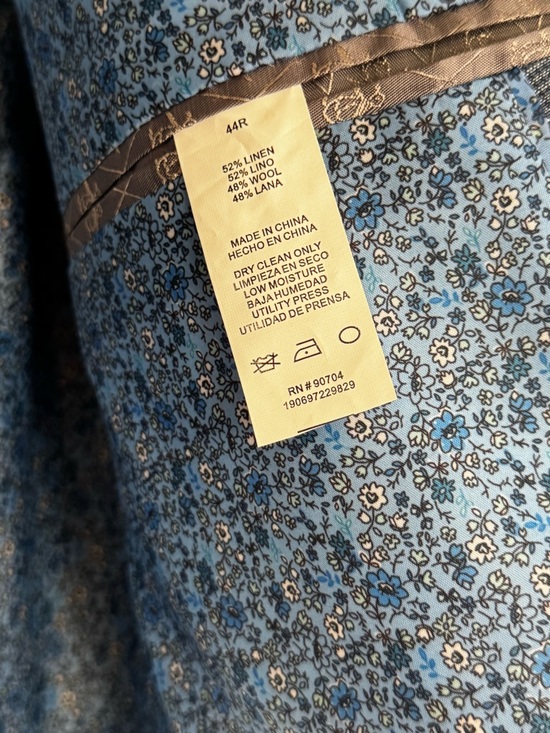 Original Penguin Men's Blue Notch Lapel Suit Jacket Size 44R - Picture 14 of 14